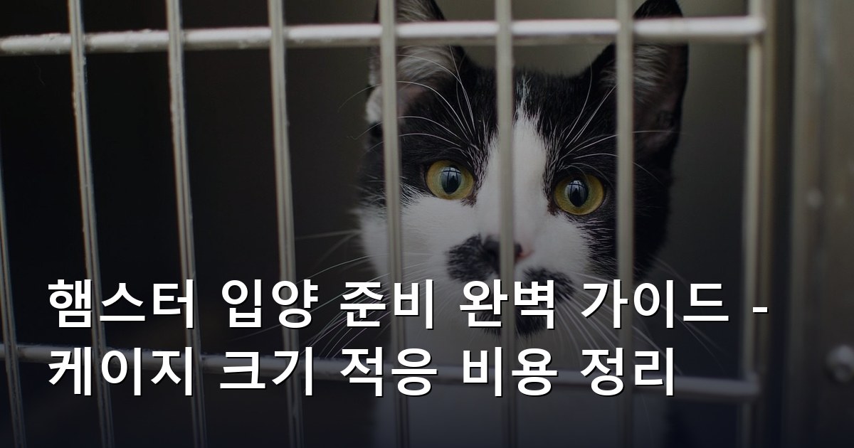 햄스터 입양 준비 완벽 가이드 - 케이지 크기 적응 비용 정리